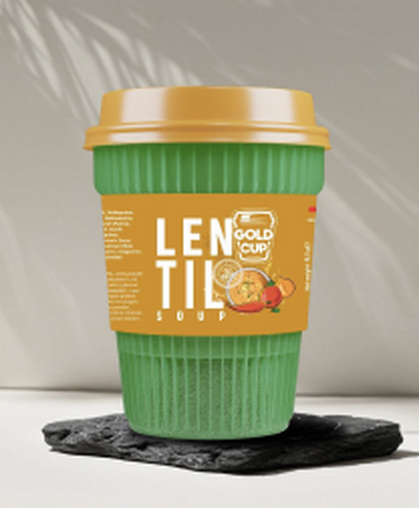 Gold Cup Lentil soup cup